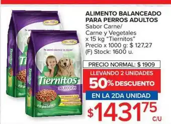 Carrefour Tiernitos Alimento Balanceado Para Perros Adultos x 15kg oferta