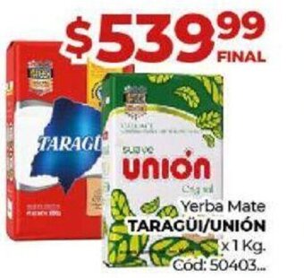 Diarco Taragui/Unión Yerba Mate oferta