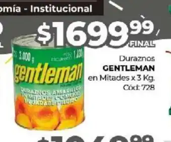 Diarco Gentleman Duraznos oferta