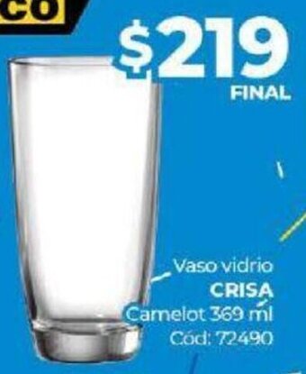 Diarco Crisa Vaso Vidrio oferta