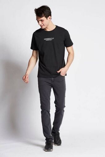 Macowens Remera de jersey estampada negra oferta