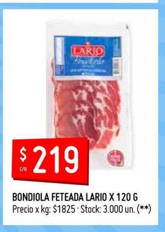 Walmart Lario Bondiola Feteada x 120g oferta
