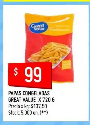 Walmart Great Value Papas Congeladas x 720g oferta