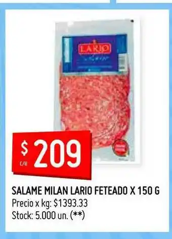 Walmart Lario Salame Milan Feteado x 150g oferta