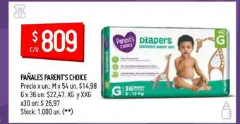 Walmart Parent's Choice Pañales oferta