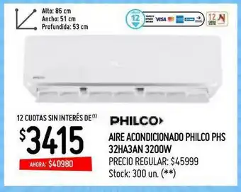 Walmart Philco Aire Acondicionado Philco Phs 32HA3AN 3200W oferta