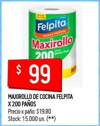 Walmart Felpita Maxirollo De Cocina x 200 Paños oferta