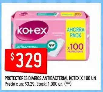 Kotex Protectores Diarios Antibacterial x 100un