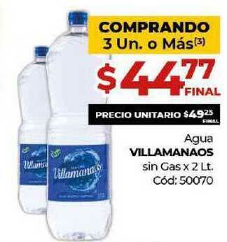 Diarco Villamanaos Agua Sin Gas x 2Lt oferta
