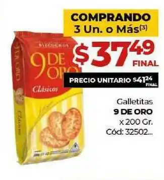 Diarco 9 De Oro Galletitas x 200gr oferta