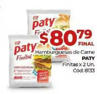 Diarco Paty Hamburguesas De Carne Finitas x2un oferta