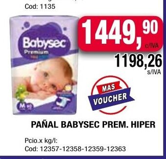 Maxiconsumo Pañal Babysec Prem. Hiper oferta