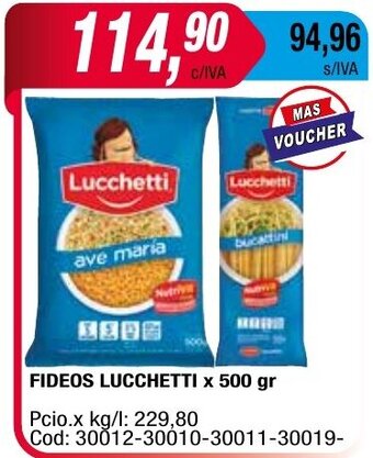 Maxiconsumo Fideos Lucchetti x 500 gr oferta
