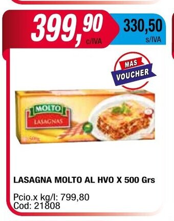 Maxiconsumo Lasagna Molto al Hvo x 500 grs oferta