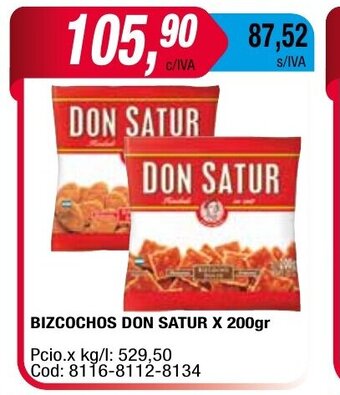 Maxiconsumo Bizcochos Don Satur x 200gr oferta