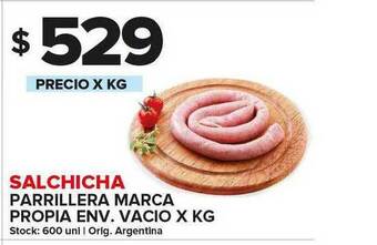 Carrefour Maxi Salchicha Parrillera Marca Propia Env. Vacio X Kg oferta