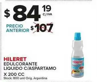 Carrefour Maxi Hileret Edulcorante Liquido C/Aspartamo X 200 Cc oferta
