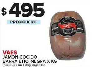 Carrefour Maxi Vaes Jamon Cocido Barra Etiq. Negra X Kg oferta