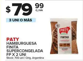 Carrefour Maxi Paty Hamburguesa Finita Supercongelada FP X 2 Uni oferta
