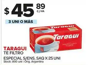 Carrefour Maxi Taragui Te Filtro Especial S-Ens. Saq X 25 Uni oferta