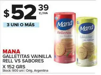 Carrefour Maxi Mana Galletitas Vainilla Rell VS Sabores X 152 Grs oferta