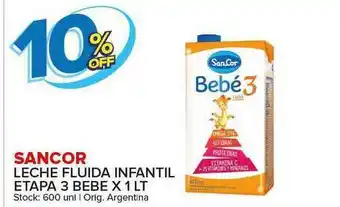 Carrefour Maxi Sancor Leche Fluida Infantil Etapa 3 Bebe X 1 Lt oferta