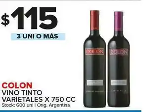 Carrefour Maxi Colon Vino Tinto Varietales X 750 CC oferta