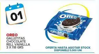 Carrefour Maxi Oreo Galletitas Chocolate Rell Vainillla 3 X 118 Grs oferta