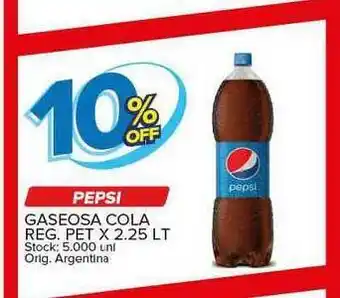 Carrefour Maxi Pepsi Gaseosa Cola Reg. Pet X 2.25 Lt oferta