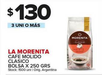 Carrefour Maxi La Morenita Cafe Molido Clasico Bolsa X 250 Grs oferta