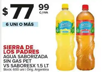 Carrefour Maxi Sierra De Los Padres Agua Saborizada Sin Gas Pet VS Sabores X 1.5 Lt oferta