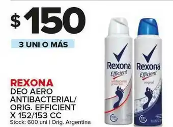 Carrefour Maxi Rexona Deo Aero Antibacterial/ Orig. Efficient x 152/153cc oferta