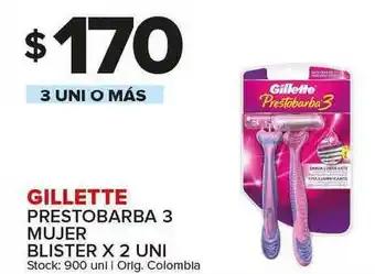 Carrefour Maxi Gillette Prestobarba 3 Mujer Blister x 2 uni oferta