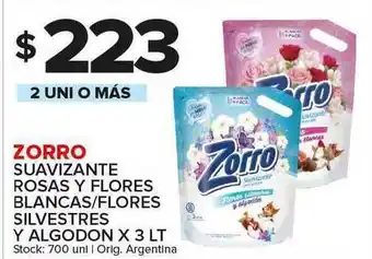 Carrefour Maxi Zorro Suavizante Rosas Y Flores Blancas/Flores Silvestres Y Algodon X 3 Lt oferta