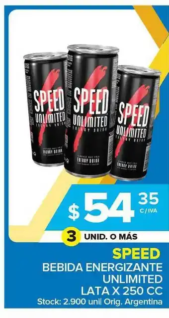 Carrefour Maxi Speed Bebida Energizante Unlimited Lata X 250 Cc oferta