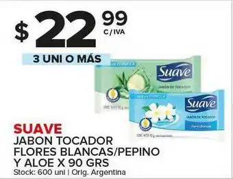 Carrefour Maxi Suave Jabon Tocador Flores Blancas/Pepino Y Aloe x 90grs oferta
