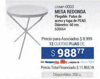 Cooperativa Obrera Mesa redonda oferta
