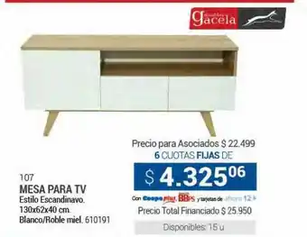 Cooperativa Obrera Mesa para tv gacela oferta
