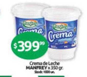 Cordiez Crema de leche manfrey oferta