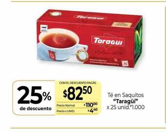 La Anonima Té en saquitos oferta