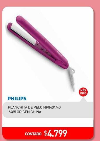 La Anonima Philips planchita de pelo hp8401 40 oferta