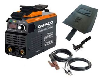 Frávega Soldadora inverter de 160 amperaje marca daewoo display digital con máscara mascara oferta