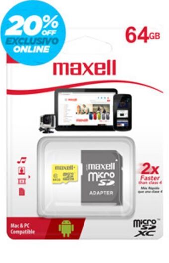 Claro Maxell memoria microsd 64gb oferta