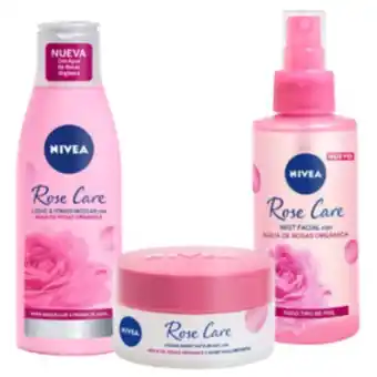 Farmacia Selma Combo nivea rose care leche de limpieza + crema hidratante + mist facial oferta