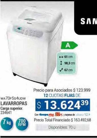 Cooperativa Obrera Lavarropas samsung oferta