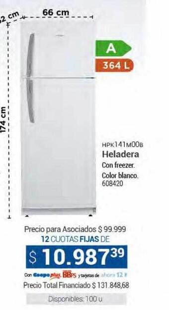 Cooperativa Obrera Hpk141m00b heladera oferta