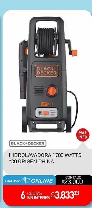 La Anonima Hidrolavadora 1700 watts black+decker oferta