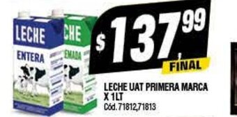 Supermercados Yaguar Leche Uat Primera Marca x 1lt oferta