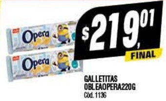 Supermercados Yaguar Galletitas Oblea Opera 220g oferta