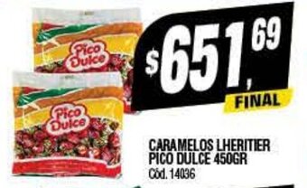 Supermercados Yaguar Caramelos Lheritier Pico Dulce 450gr oferta